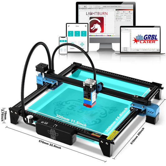 Twotrees 40W/80W Holzbearbeitung CNC Laserengraver TTS PRO Wifi APP Steuerung Metall Glas Keramik Gravur Holz MDF Acryl Schneiden