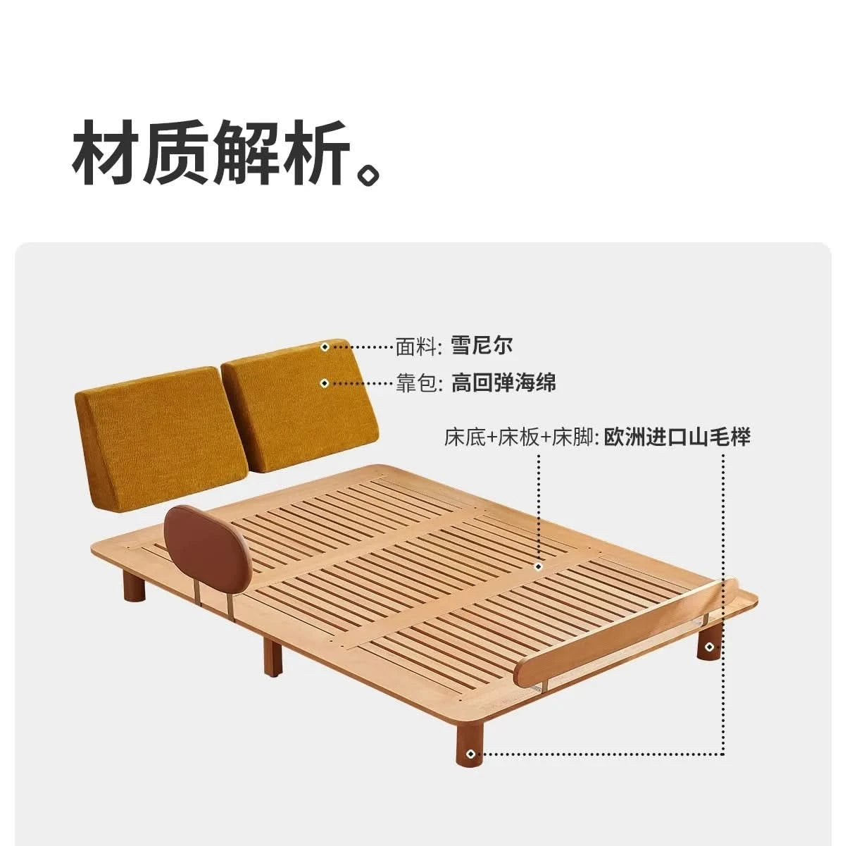 Boys and girls bed small apartment single bed 1.5 meters simple full solid wood tatami no bedside children's bed