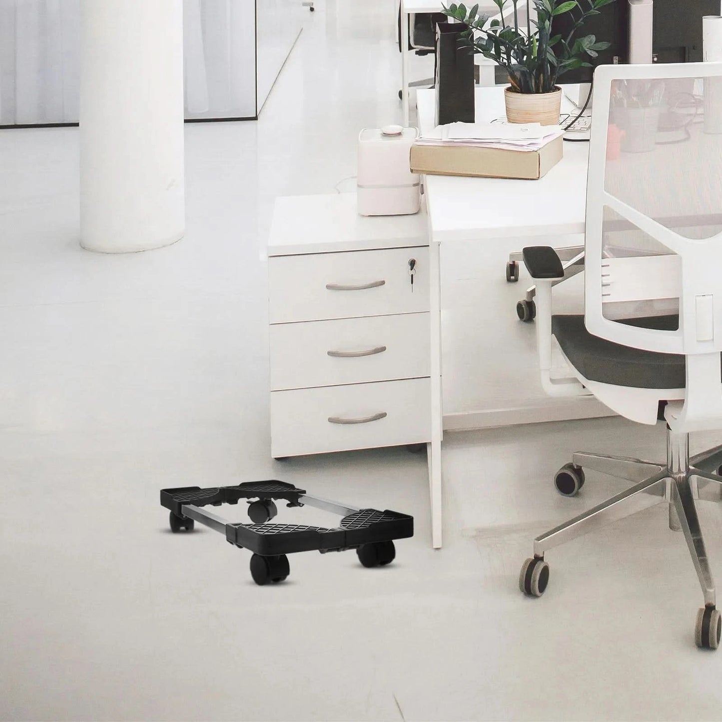 Pc Stand for Desktop Tower Computer with 4 Smooth Casters Movable Under Desk Floor Use Strong Stable Structure Polished Edges