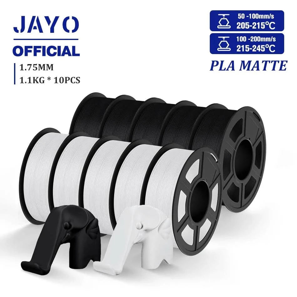 JAYO 3D Filament 1.75mm PLA / PLA Plus / PLA Meta/ Silk PLA+/PLA Matte 3D Prnter Filament 1.1KG For FDM Multicolor Set 10Rolls