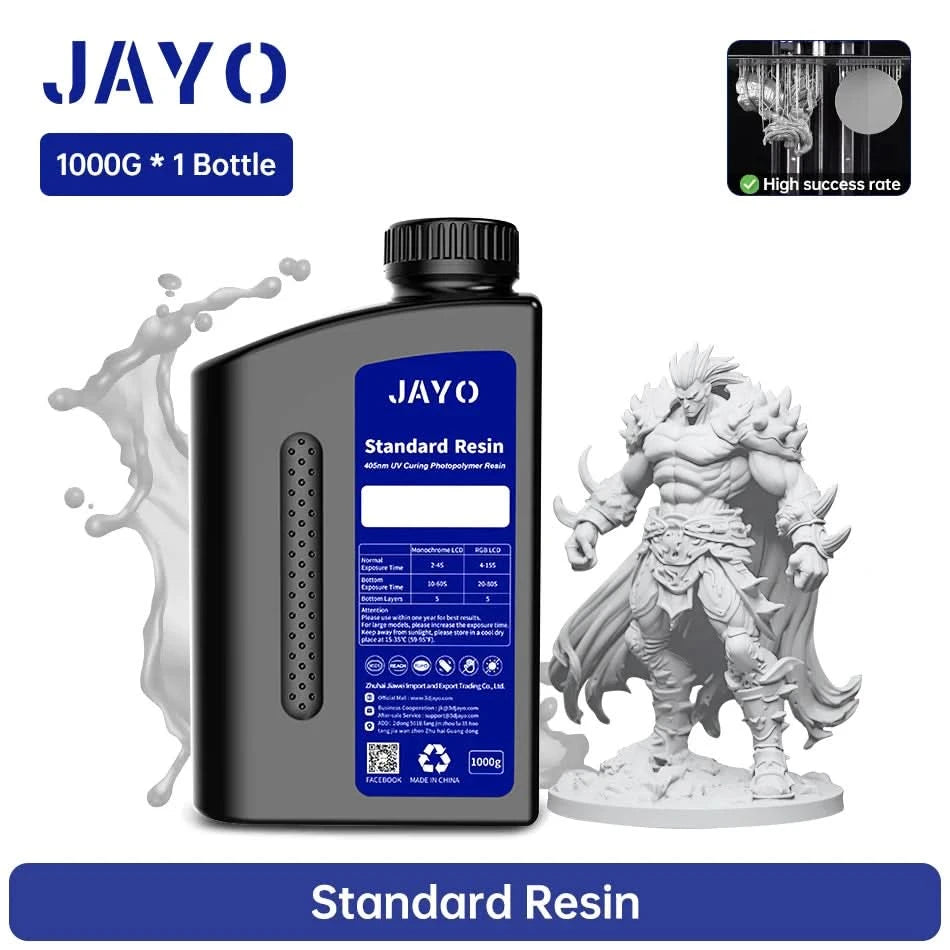 JAYO UV Resin ABS Like/Standard/Plant based/Nylon Like/Water-Wash 1KG 405nm Liquid Rapid UV Curing For LCD 3D Printing Material