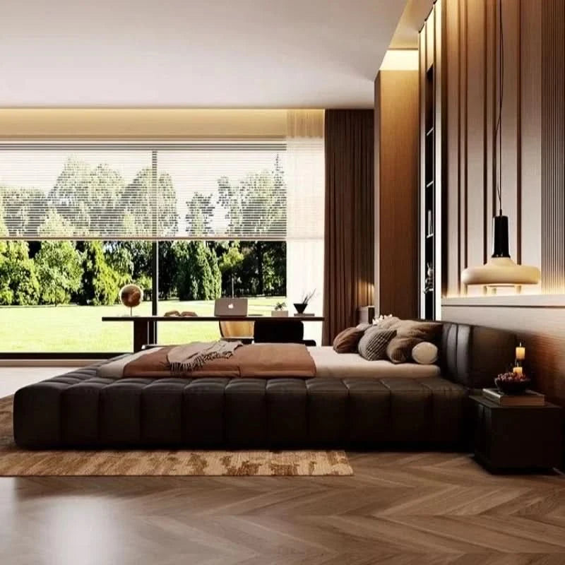 Double bedroom beds full size bed frame bedroom furniture Home 150x200 180x200 cm Luxury modern leather wedding bed 2 people