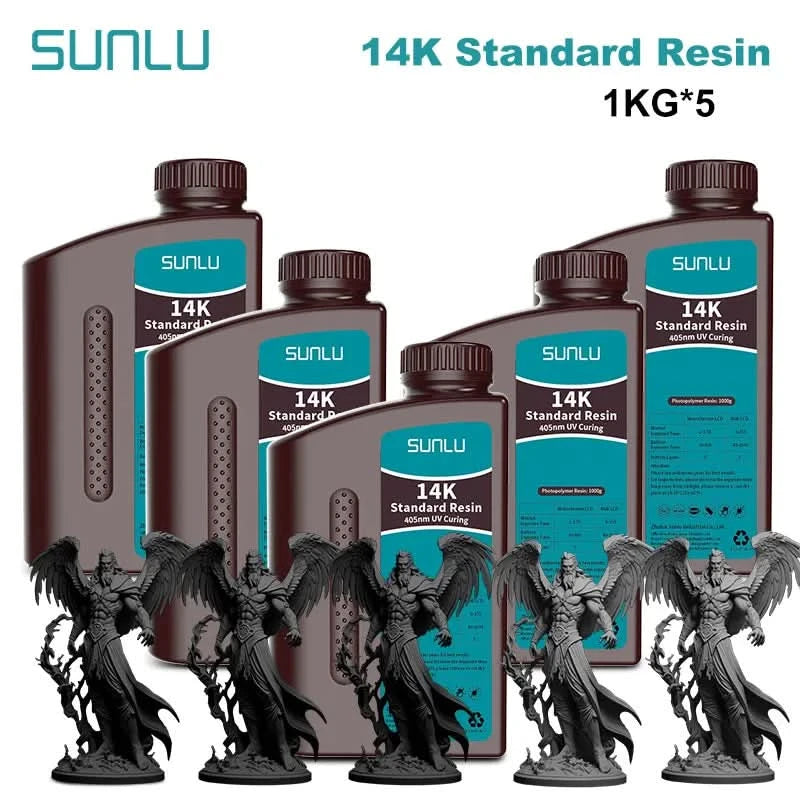 SUNLU 5KG Standard Plus/14K Standard Resin 1KG/Bottle 405nm Rapid UV-Curing Photopolymer Resin For LCD 3D Printer Material