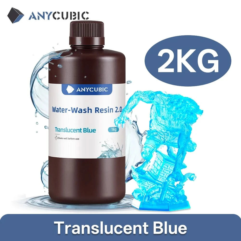 ANYCUBIC 2pcs/lot 405nm Water Washable Resin For LCD 3D Printer Liquid Photopolymer Resin 3D Printing Material 1kg/bottle