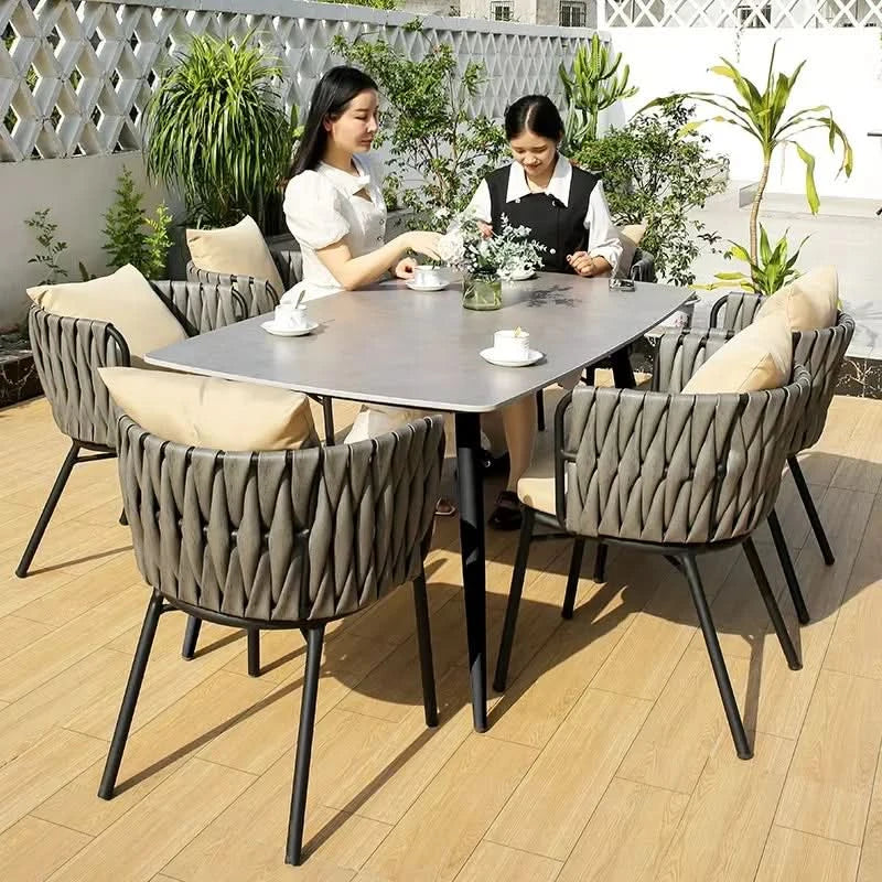 Home Furniture 120cm Rock Plate Dining Table Leisure Rectangular Table Kitchen Dining Table Light Luxury Apartment Table