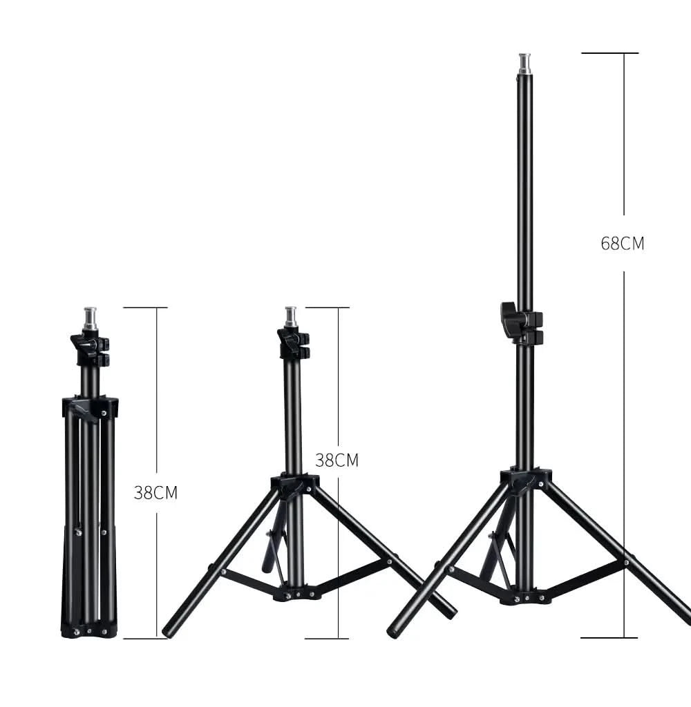 1/4 Screw Head Light Stand Tripod 2m 1.5m 68cm For Phone Selfie Stick Adjustable For Photo Studio Flashes Photographic Softbox