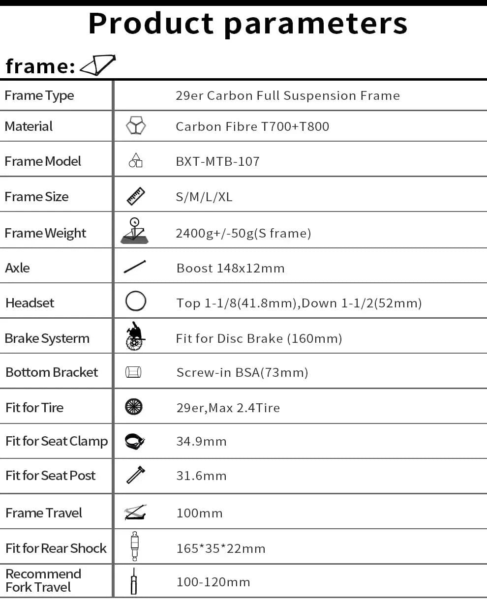BXT NEW Full Suspension Boost 29er Frame XC Mountain Bicycle Thru Axle Frame UDH hanger