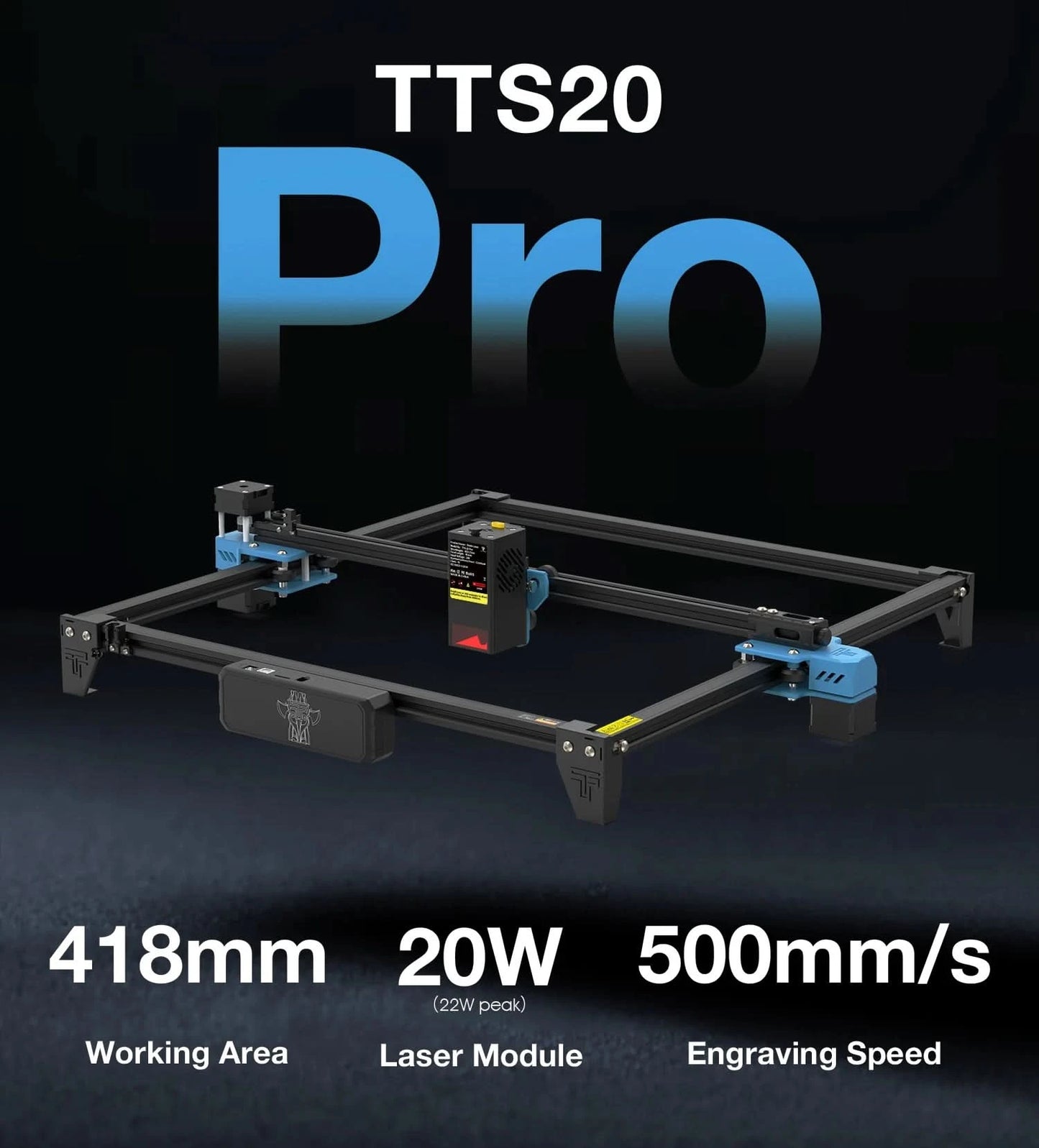 Twotrees TTS-20 Pro Metal Laser Engraving Machine WiFi Offline Control 20W Blue Light CNC Cutting Machine Laser Marking Machine