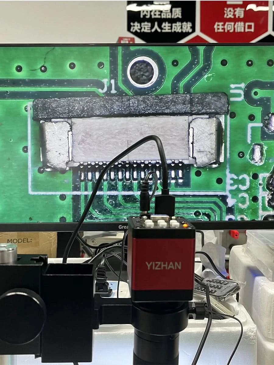 13MP Video-Mikroskop HDMI VGA Industriemikroskop Kamera 1-130X/150X/215X C-Mount Objektiv für Lötreparatur Bildsammlung