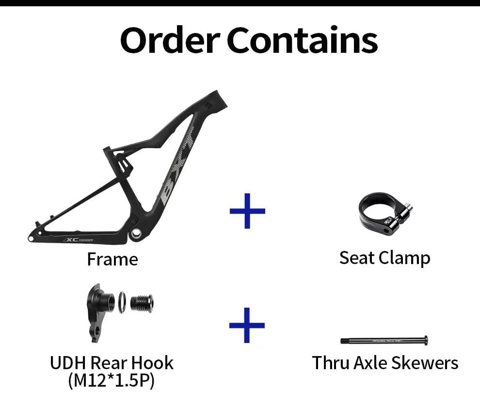 BXT NEW Full Suspension Boost 29er Frame XC Mountain Bicycle Thru Axle Frame UDH hanger