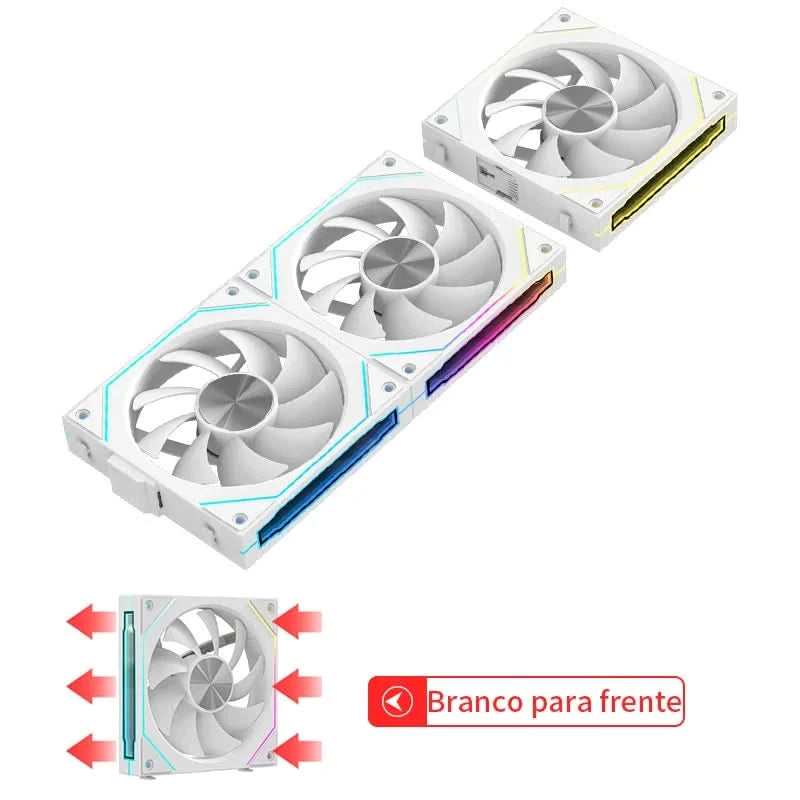 Teucer JM-5 PC Argb Light CD Texture 12cm 3in1 PWM Fan Case No Noise 800-2000rpm Water Cooling Radator Fan