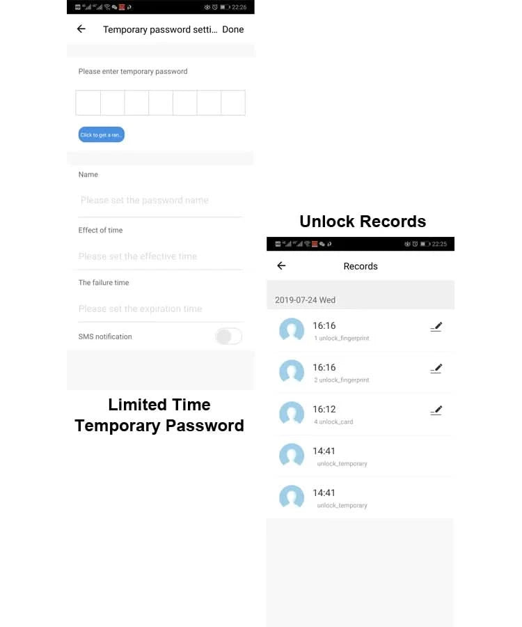 Do Brasil RAYKUBE Black K7 Pro+ Tuya Bluetooth Biometric Fingerprint Door Lock Smart Digital Lock Tuya App Unlock Keyless Lock