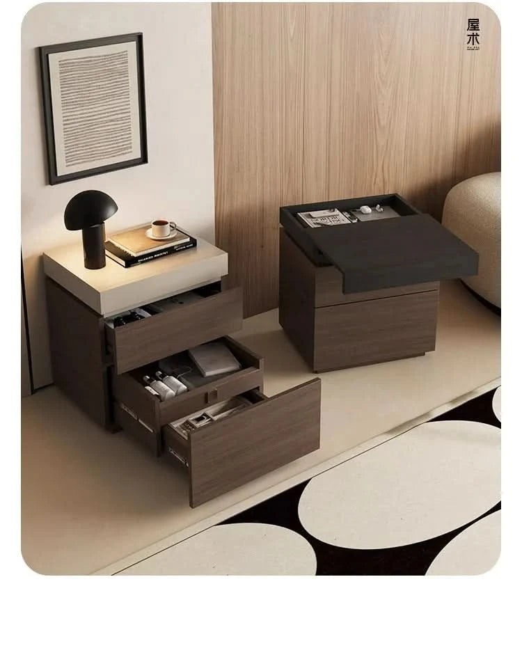 solid wood bedside cabinet multi-functional hidden compartment bedside hidden storage cabinet bedroom locker