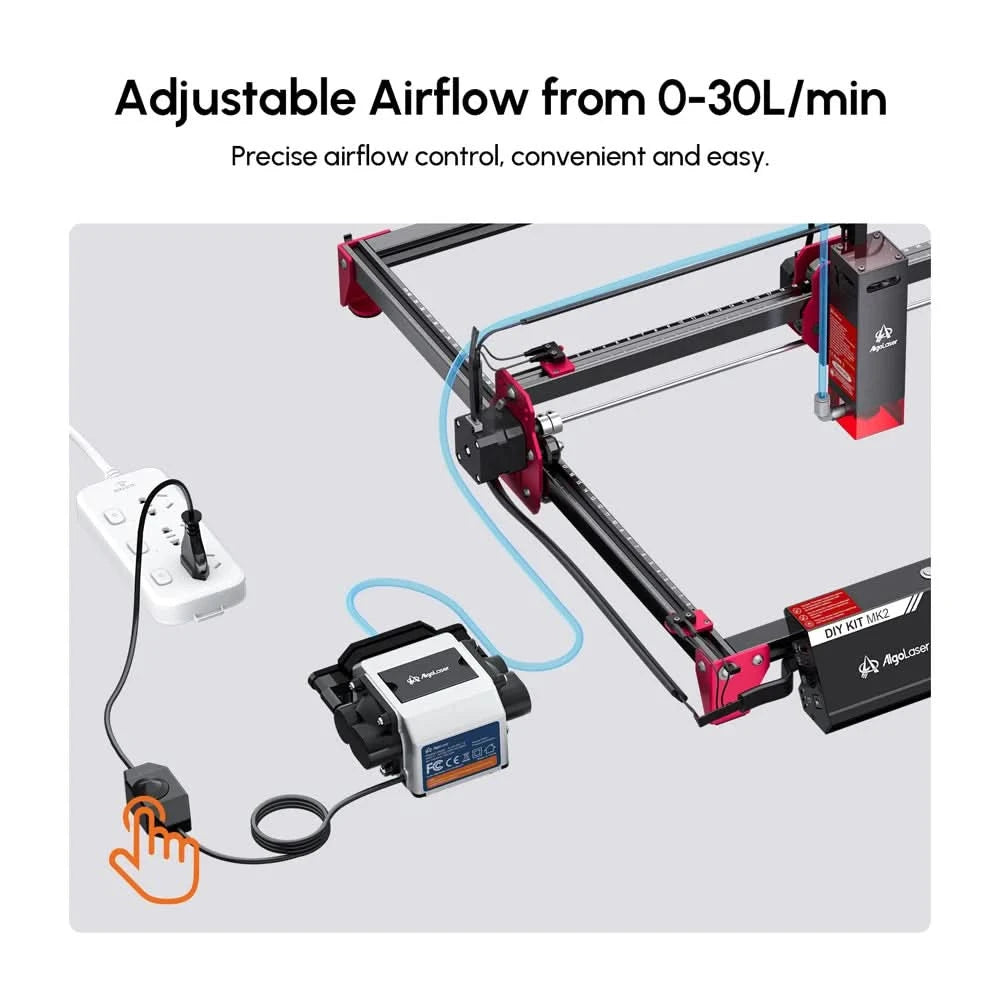 Algolaser Air Pump Air Assist 30L/min For Laser Engraver Cutter Wood Cutting Mchine Cooling/Reduces Dust Better Cutting Effect