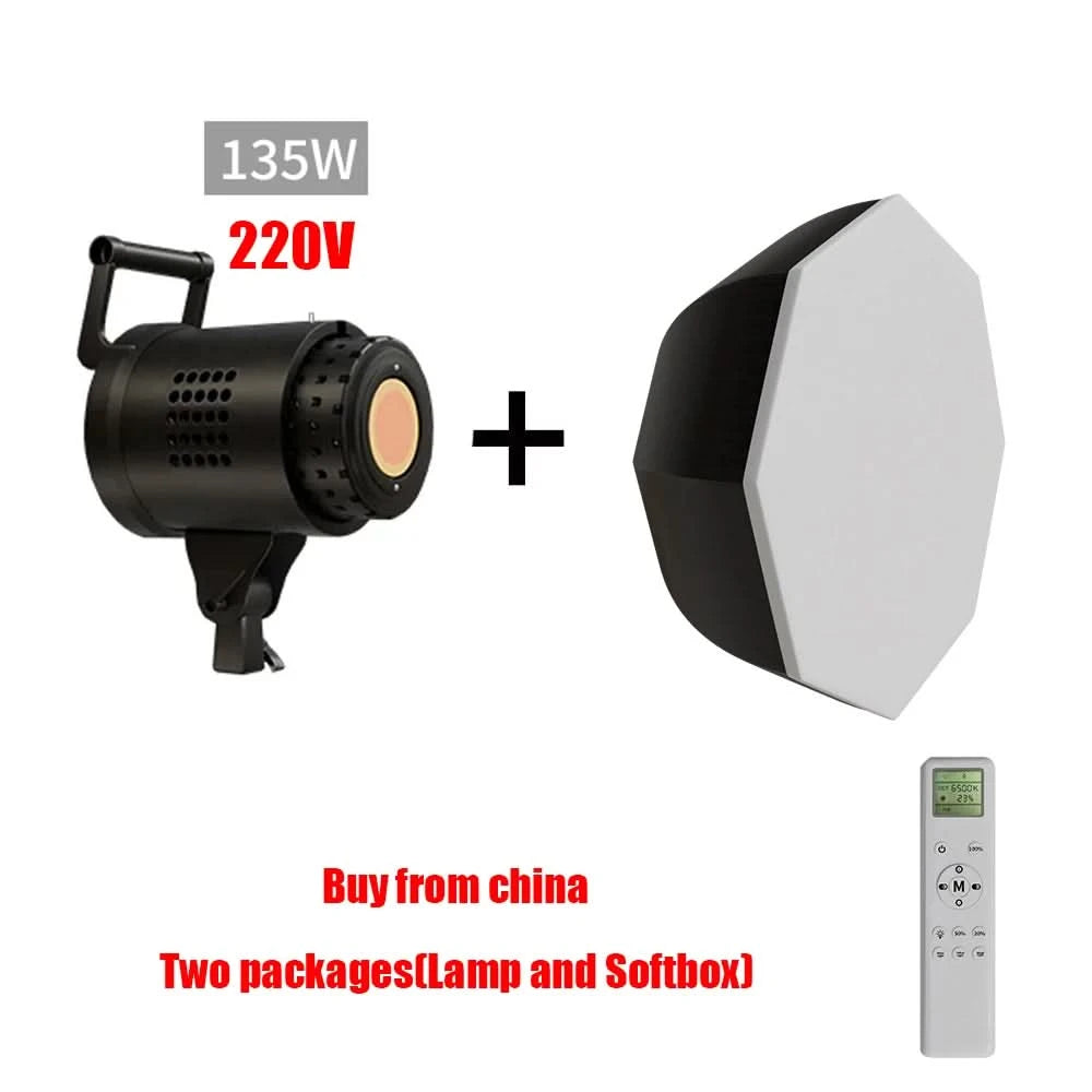 135W Fotografie-LED-COB-Videoleuchte, tageslichtbalancierte Sun Lamp für Porträt-, Blitz- und Studiozubehör, YouTube Live