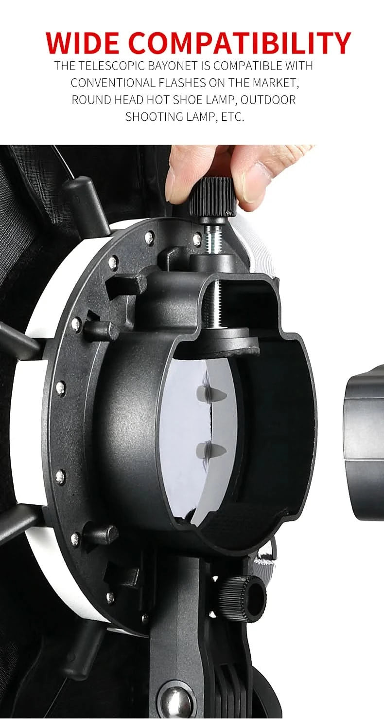 TRIOPO 55cm 65cm 90cm 120cm Foldable Octagon Softbox Tripod Grip for Godox V860III V1 AD200Pro Yongnuo Speedlite Flash Light