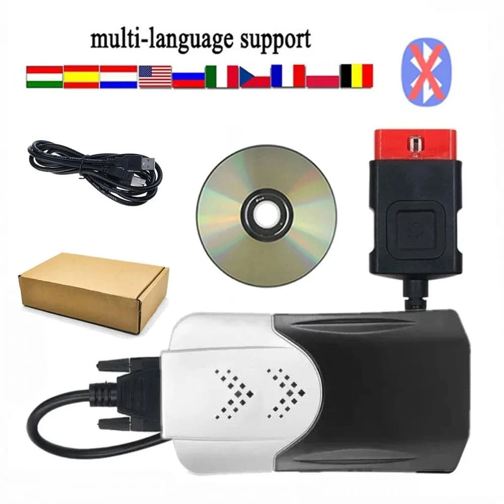 2020.23 VD DS150E CDP Bluetooth for Tnesf Delphis Orpdc Diagnostic Tools OBD2 Scanner+8 Car Cables+8 Truck Cables