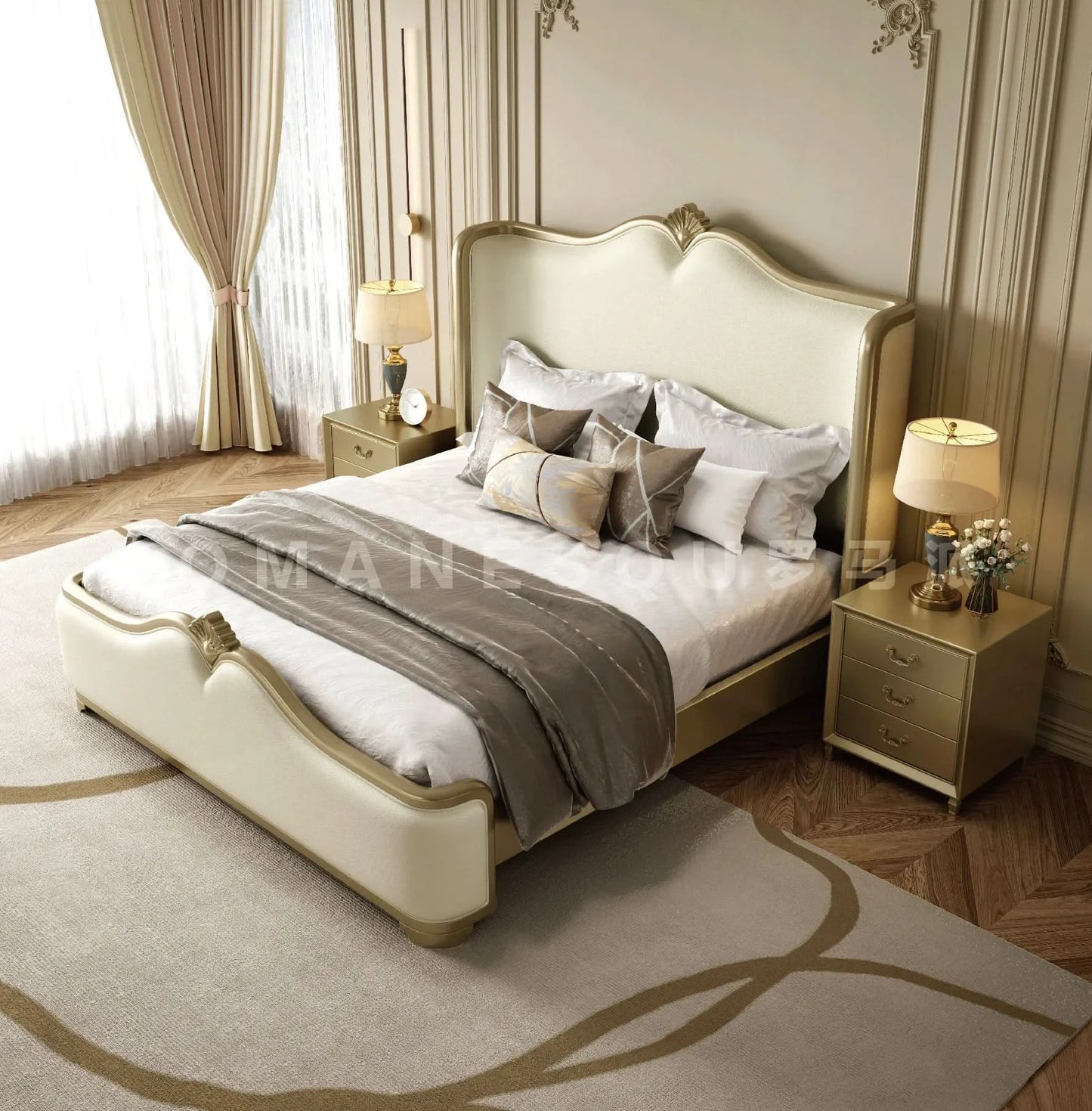 180x200cm Frame Double Bed Full Size Headboard Luxury Marriage Double Bed Queen Base Modern Clearance Adult Bedroom Furnitures