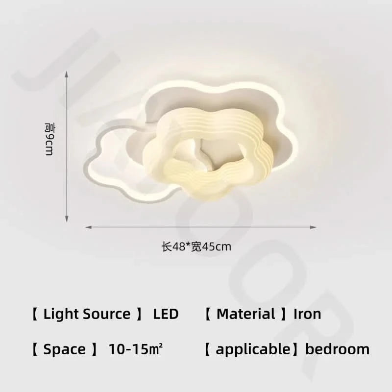 Bedroom light creamy style warm romantic children's room full spectrum eye protection designer's creative flower ceiling light