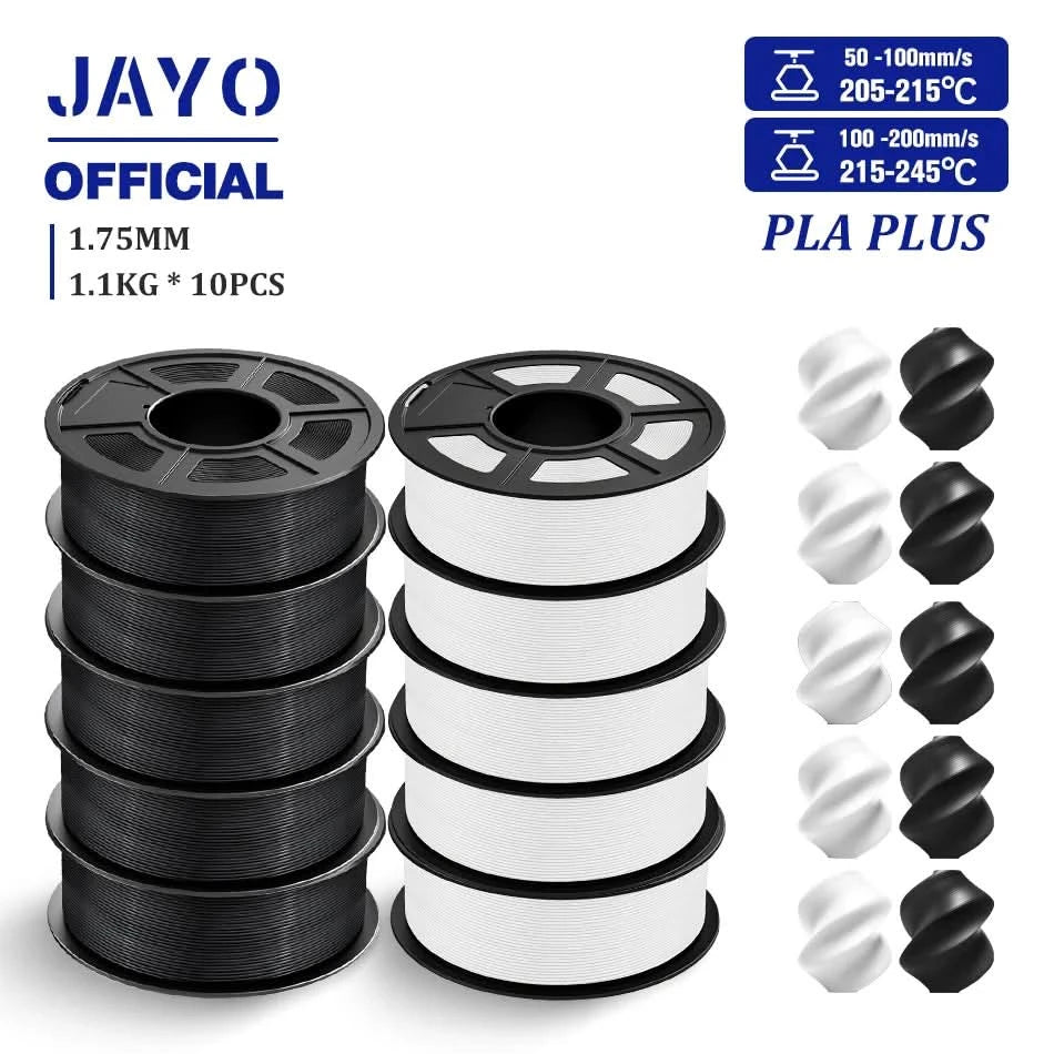 JAYO 3D Filament 1.75mm PLA / PLA Plus / PLA Meta/ Silk PLA+/PLA Matte 3D Prnter Filament 1.1KG For FDM Multicolor Set 10Rolls