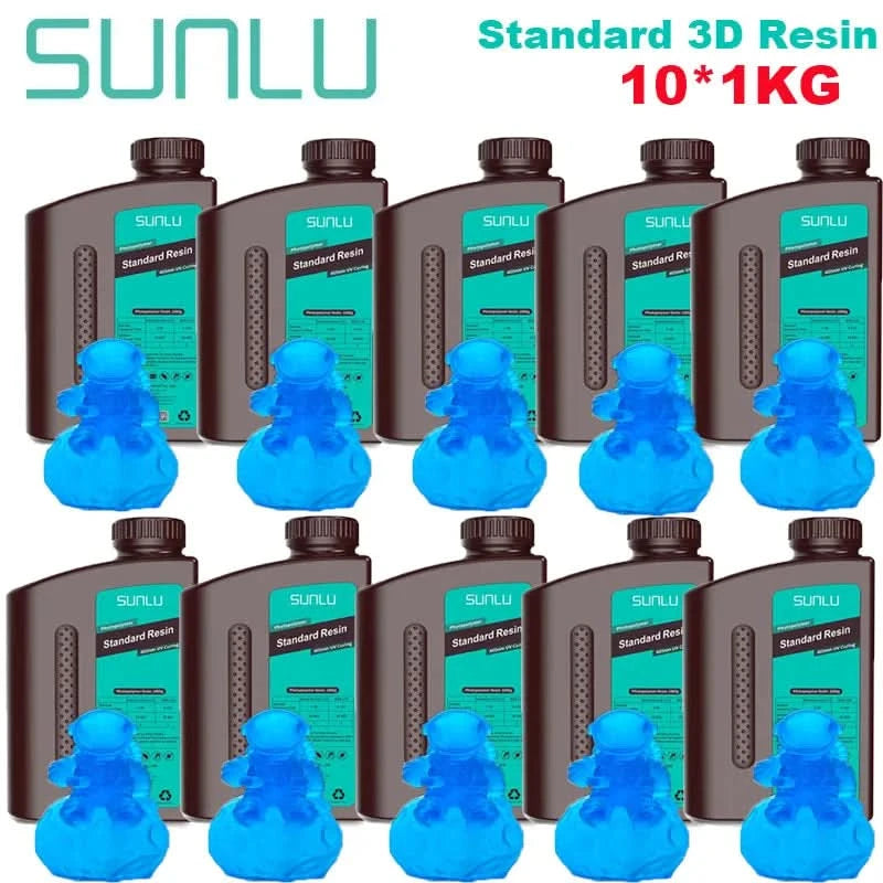 SUNLU 10KG  Standard / Water-Wash 3D Resin 405nm UV Resin For most SLA/DLP/LCD 3D Printer Material UV Sensitive 1kg
