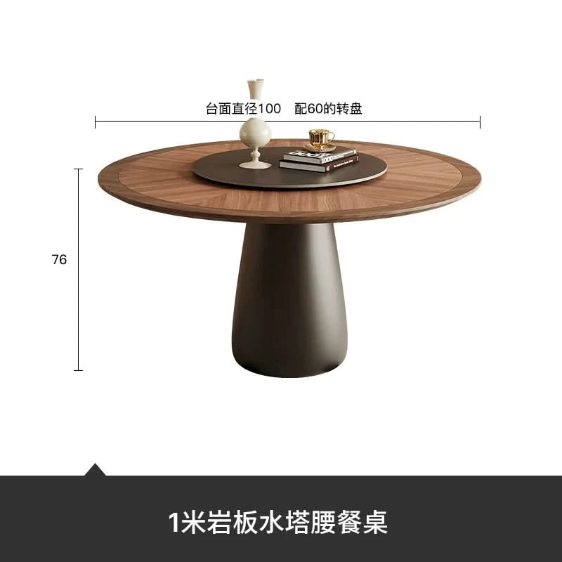 6 People Turntable Dining Table Vintage Legs Metal Design Round Coffee Table House Breakfast Juegos De Comedor Furnitures