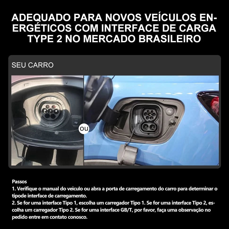TAYSLA Type 2 Portable Electric Vehicle Charger 3.5KW Brazilian Electric Vehicle Charging Cable Plug
