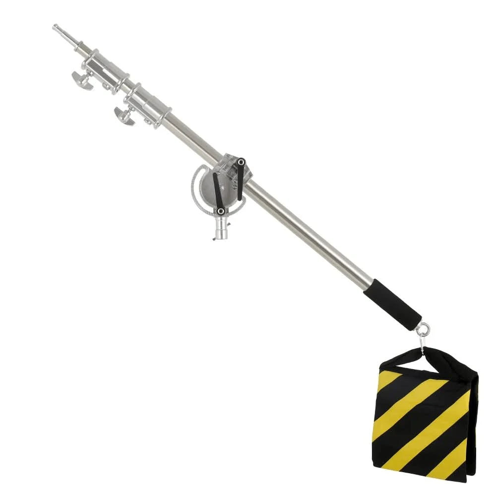 Cross Arm 2.49m Crane Lifting Frame Studio Photo Telescopic Boom Arm Top Light Stand With Sandbag for Speedlite