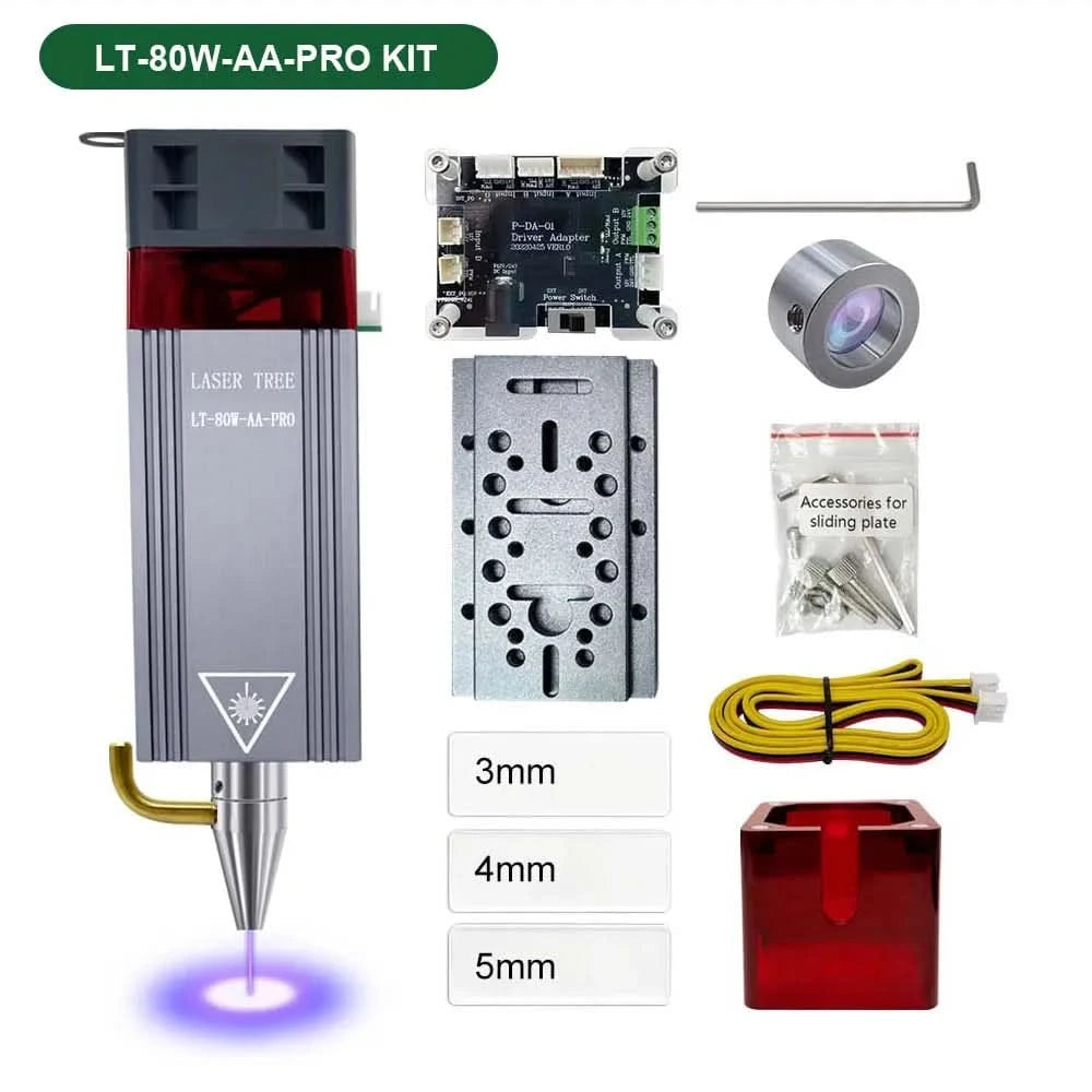 LASER TREE 10W 20W 30W 40W Optical Power Laser Head with Air Assist 450nm Blue Light TTL Module for Laser Engraving Cutting Tool