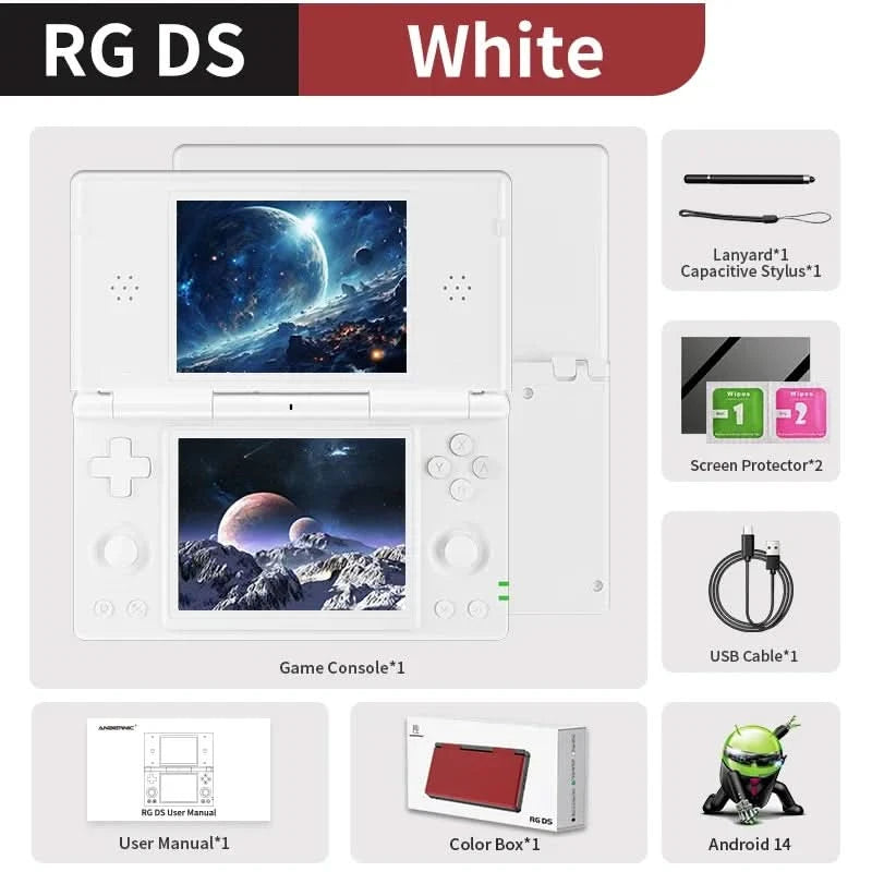Anbernic RG DS Retro Video Game Console Android 14 4 Inch IPS Dual Multi-touch Screen Flip Game Player RGDS For Christmas Gift
