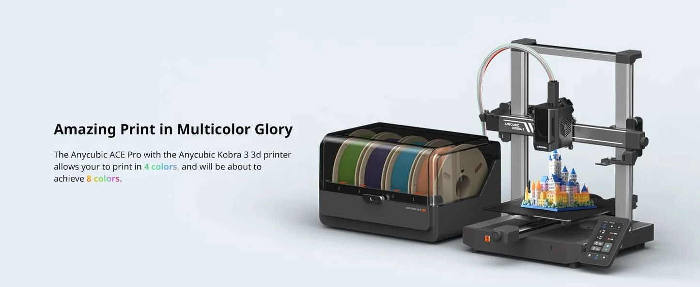Anycubic ACE Pro For Kobra S1/Kobra 3/Kobra 3 MAX Filament Box Auto Drying Filament Back Up Support 4 Color Printing