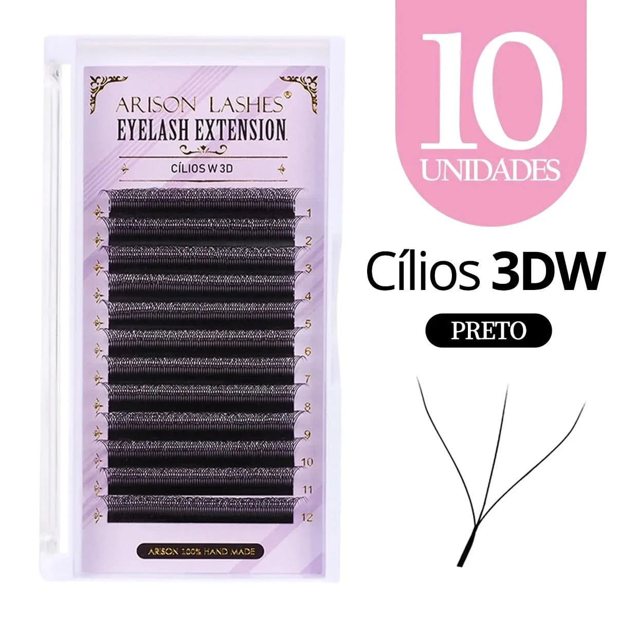 [Brazil Warehouse]ARISON Wholesale 10/30/50pcs YY/W-shape Lashes Premade Volume Eyelashes Extension 3D/4D/5D/6D/8D Lash