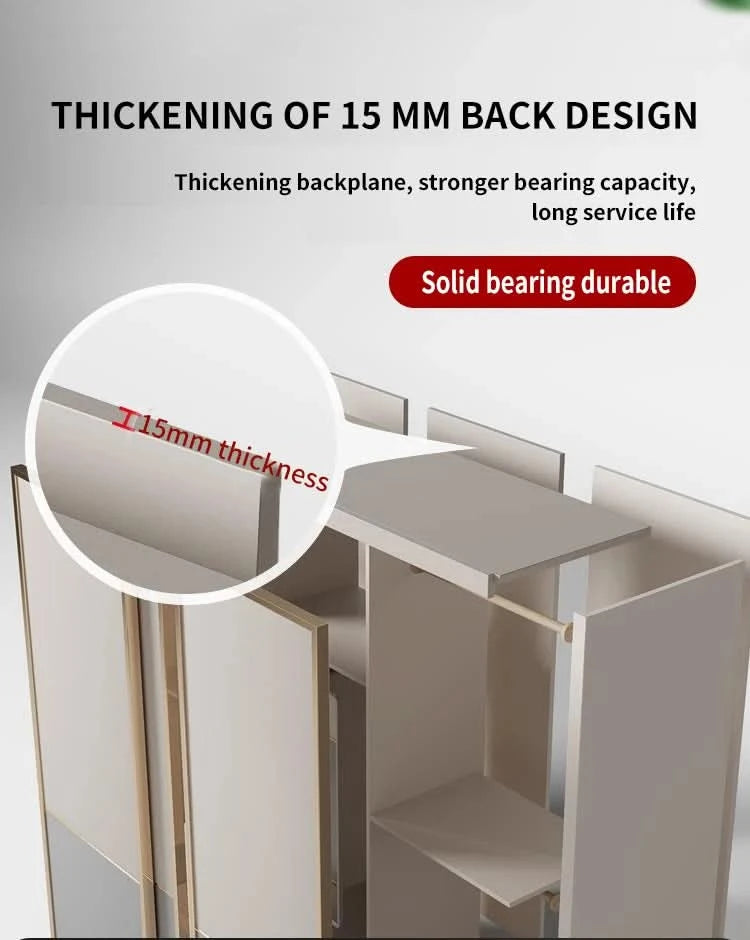 Sliding Door WardrobeNordic Modern Home Furniture Bedroom Desk Dresser In One Combination Light Luxury Corner Wardrobe furniture