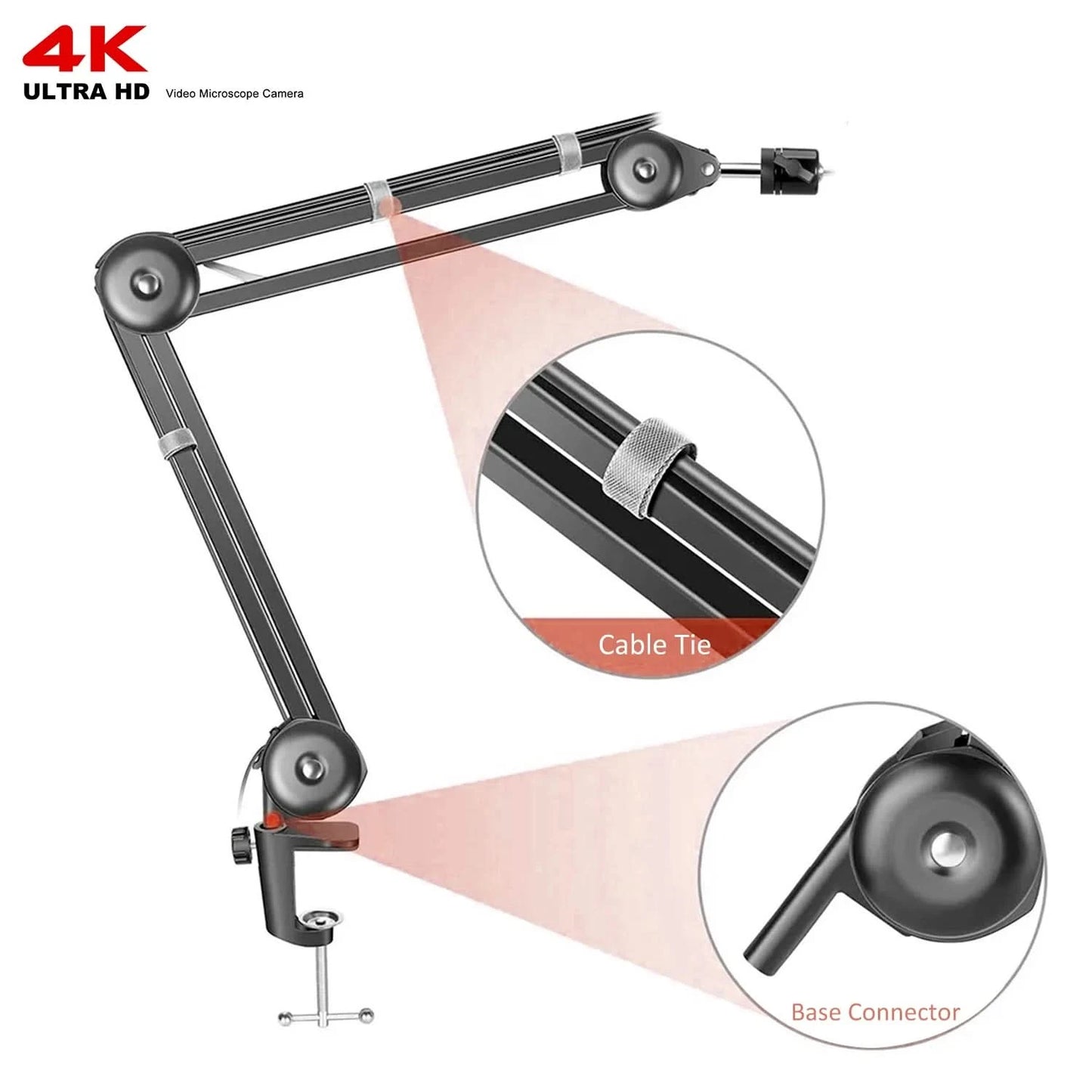 Full HD 4K Electron Microscope For Soldering IMX415 48MP HDMI USB Digital Camera 150X Lens Reinforced Bracket Reduces Vibration