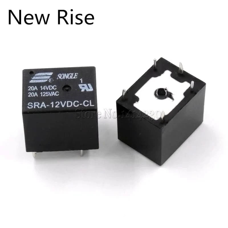 5Pcs 5V 12V 24V 20A DC Power Relay SRA-05VDC-CL SRA-12VDC-CL SRA-24VDC-CL 5Pin PCB Type In stock Black Automobile relay