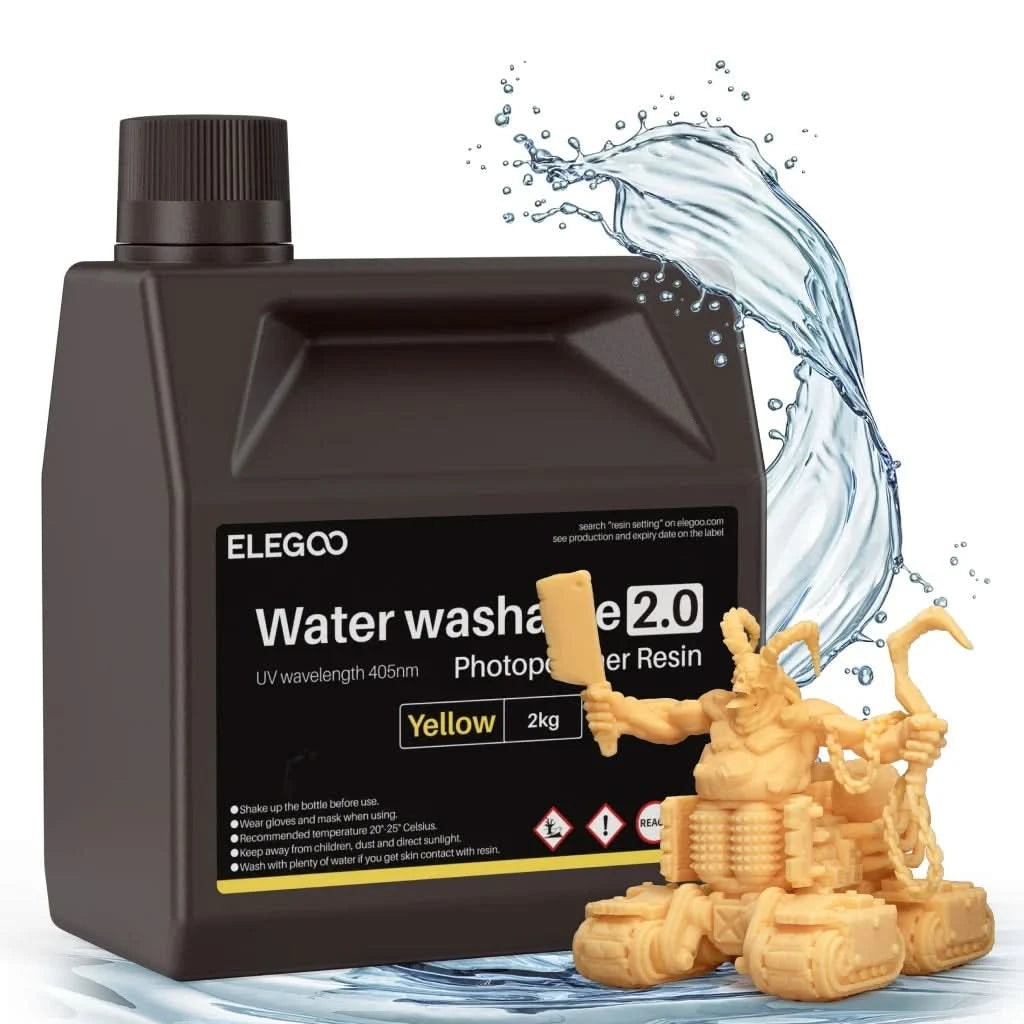ELEGOO Water Washable 3D Printer Resin LCD UV-Curing Resin 405nm Standard Photopolymer Resin for LCD 3D Printing 1000g 8 Colors