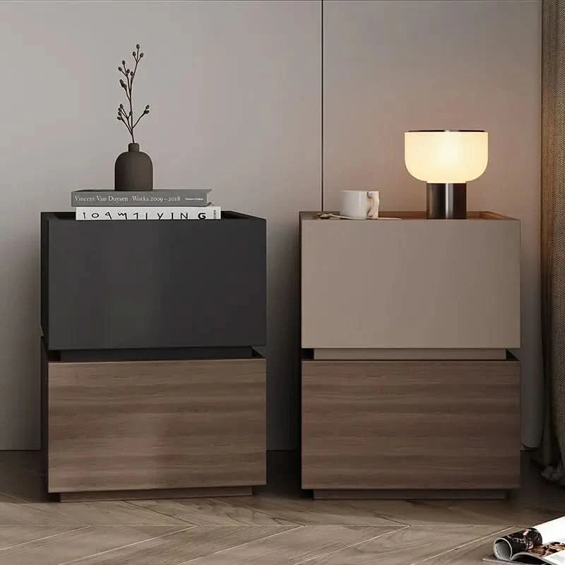 Wood Bedside Table Storage Modern Household Drawer Storage Light Luxury Bedroom Solid Wood Bedside Cabinet Locker Furniture