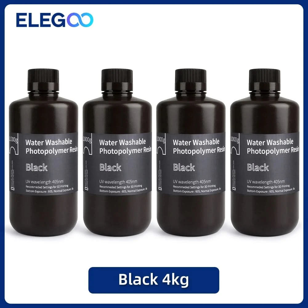 ELEGOO Water Washable 3D Printer Resin LCD UV-Curing Resin 405nm Standard Photopolymer Resin for LCD 3D Printing 1000g 8 Colors