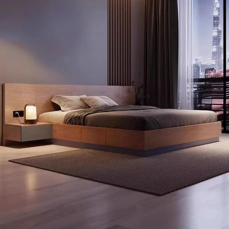 Unique European Double Bed Platform Elegant Pretty Solid Wood Luxury Bed Bases Bedroom Modern Camas Queen Size Furniture Home
