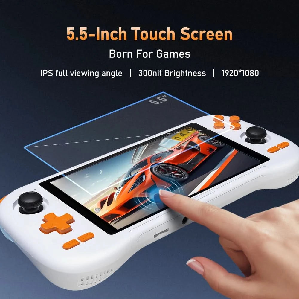 KINHANK K56 Handheld Game Console 5.5'' Touch Screen 50 Emulators for Android 14 PS1/PSP/DC/SS 5000mAh WIFI5 Retro Game Player