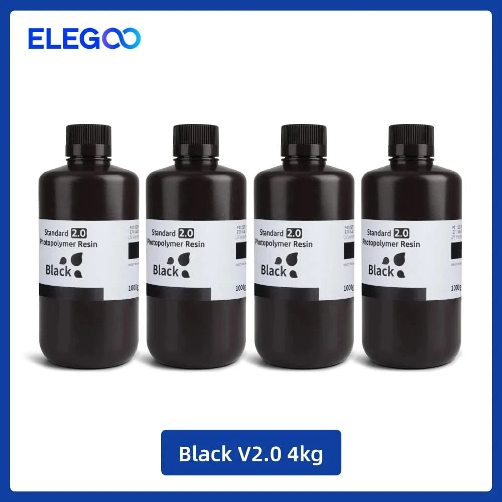 ELEGOO 3D Printer Resin LCD UV-Curing Resin 405nm Standard Photopolymer Resin for LCD 3D Printing 1000g Black Grey White Skin