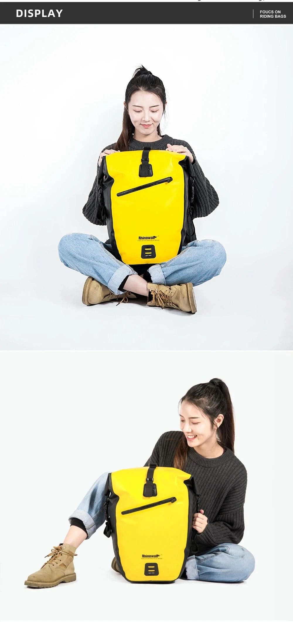 Rhinowalk Waterproof Bike Bag 20L/27L Travel Cycling Bag Basket Bicycle Rear Rack Tail Seat Trunk Bags bicycle bags & panniers