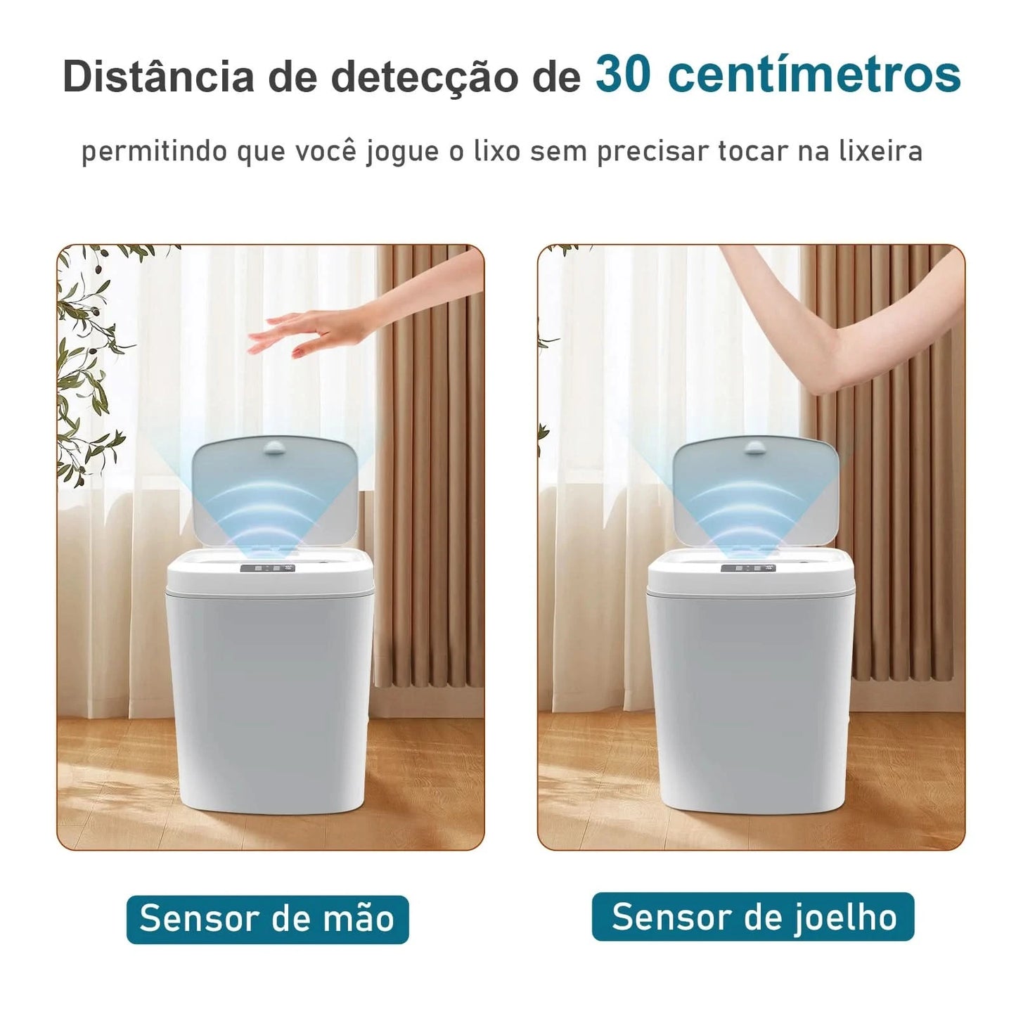 Lata de lixo sensor de toque automático lata lata de lixo plástico cozinha latas sala estar capacidade do agregado familiar