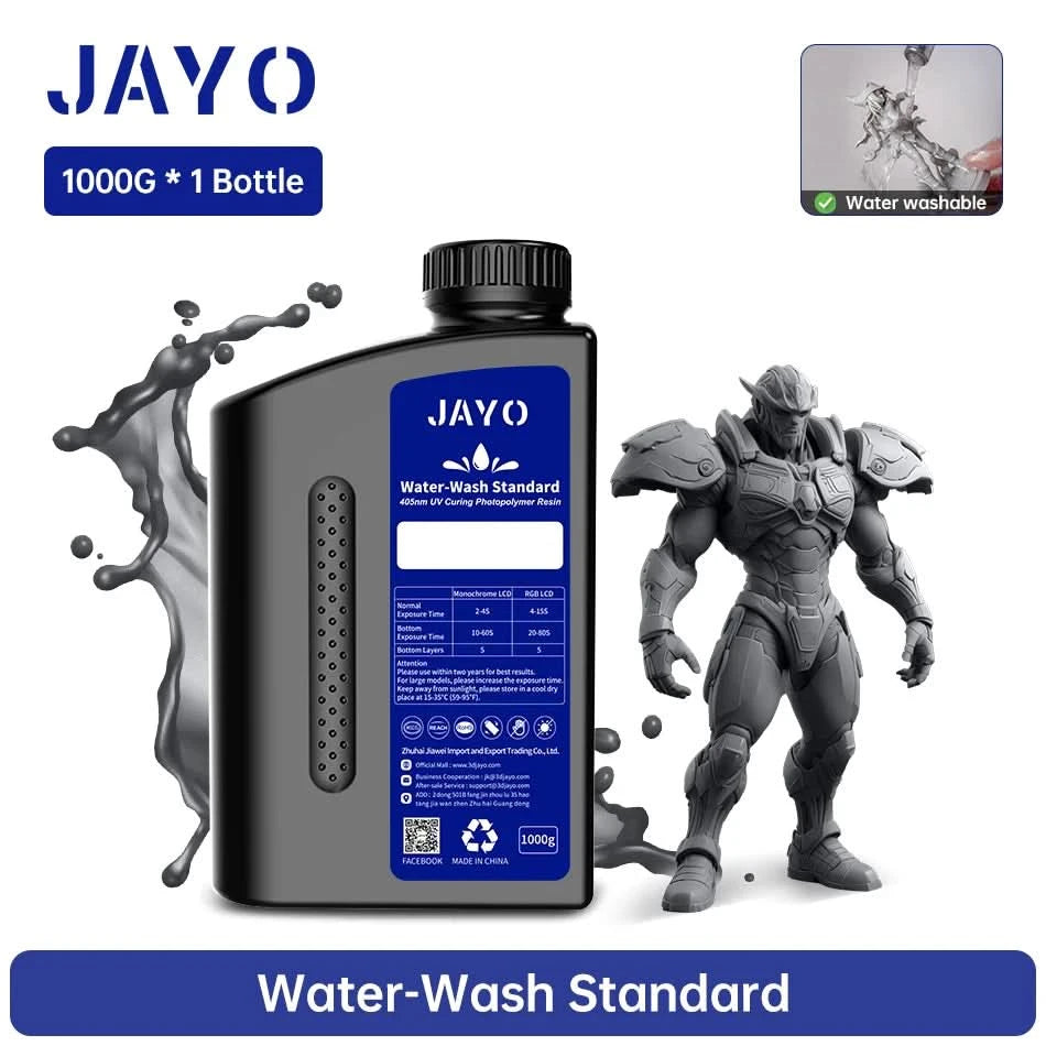 JAYO UV Resin ABS Like/Standard/Plant based/Nylon Like/Water-Wash 1KG 405nm Liquid Rapid UV Curing For LCD 3D Printing Material