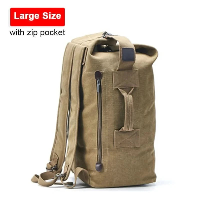 Outdoor Travel Bag Backpack Fashion Large Capacity Rucksack Man Light weight Male Luggage Canvas Bucket Shoulder Bags for Men