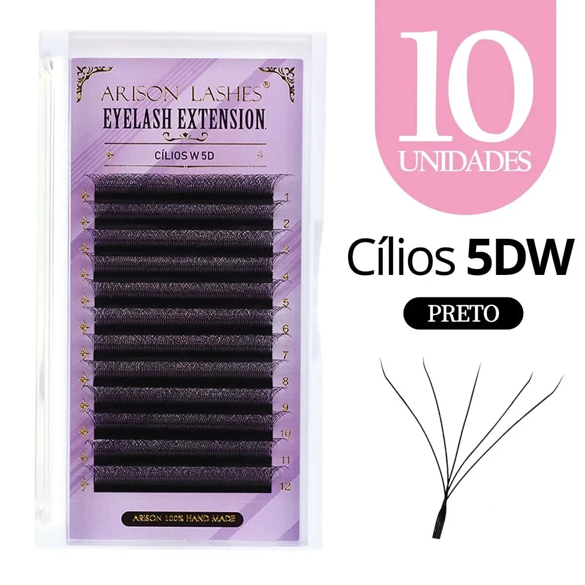 [Brazil Warehouse]ARISON Wholesale 10/30/50pcs YY/W-shape Lashes Premade Volume Eyelashes Extension 3D/4D/5D/6D/8D Lash