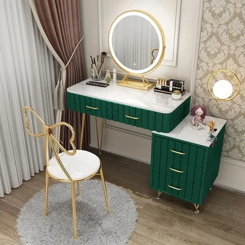 Modern Drawers Dressing Table Makeup Mirror Service Girl Pink Computer Vanity Table Living Room Vestidores Postmodern Furniture