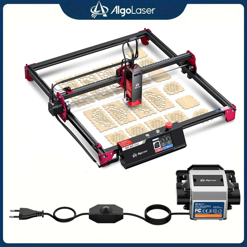 AlgoLaser DIY KIT MK2 10W Laser Engraving Cutting Machine Touch Screen for Wood Metal 10W Output Power Offline Work 400X435MM