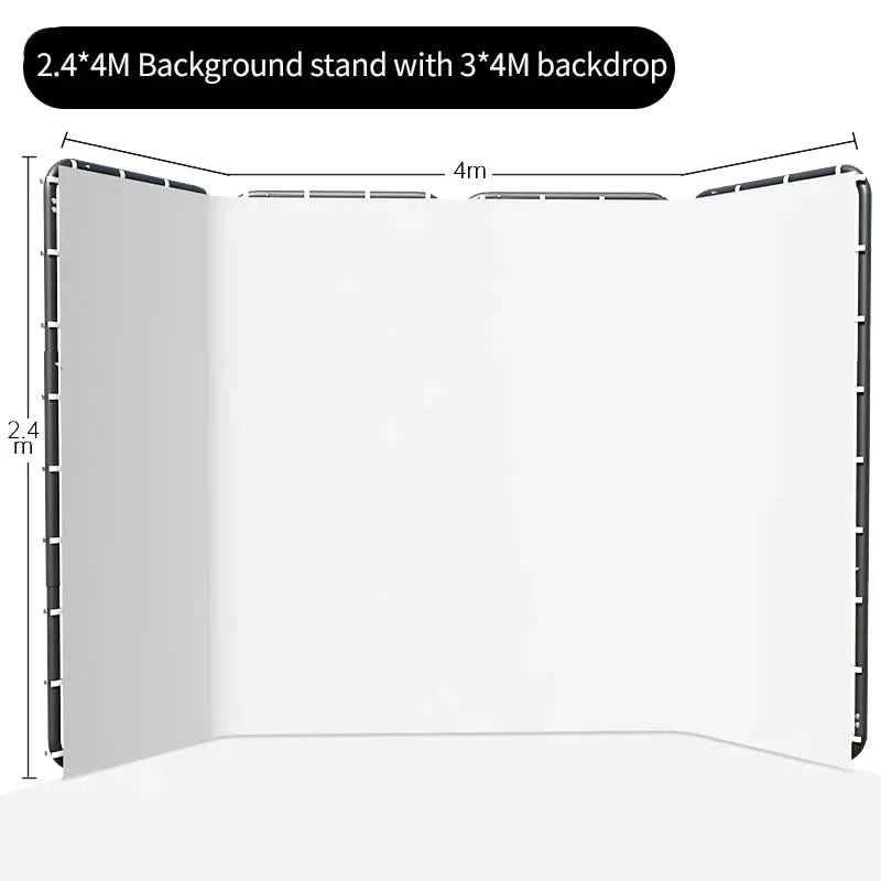 2.4x4 Background Frame black/white/Green/gray Screen Wall Foldable For Tiktok Live Photo Studio Kit Chromakey Green Screen Frame