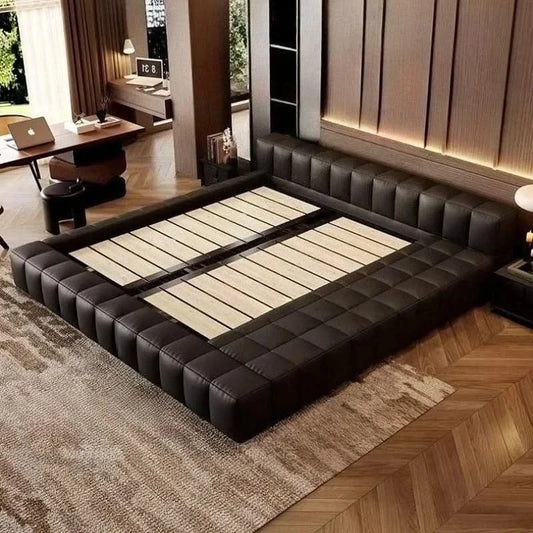 Double bedroom beds full size bed frame bedroom furniture Home 150x200 180x200 cm Luxury modern leather wedding bed 2 people
